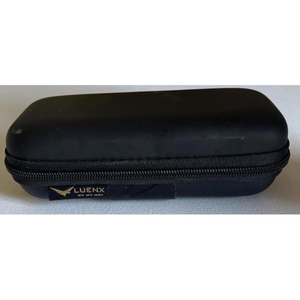 Luenx Black Eyeglasses Hard Shell Case, Zipper Close w/Belt Loop. Case Only